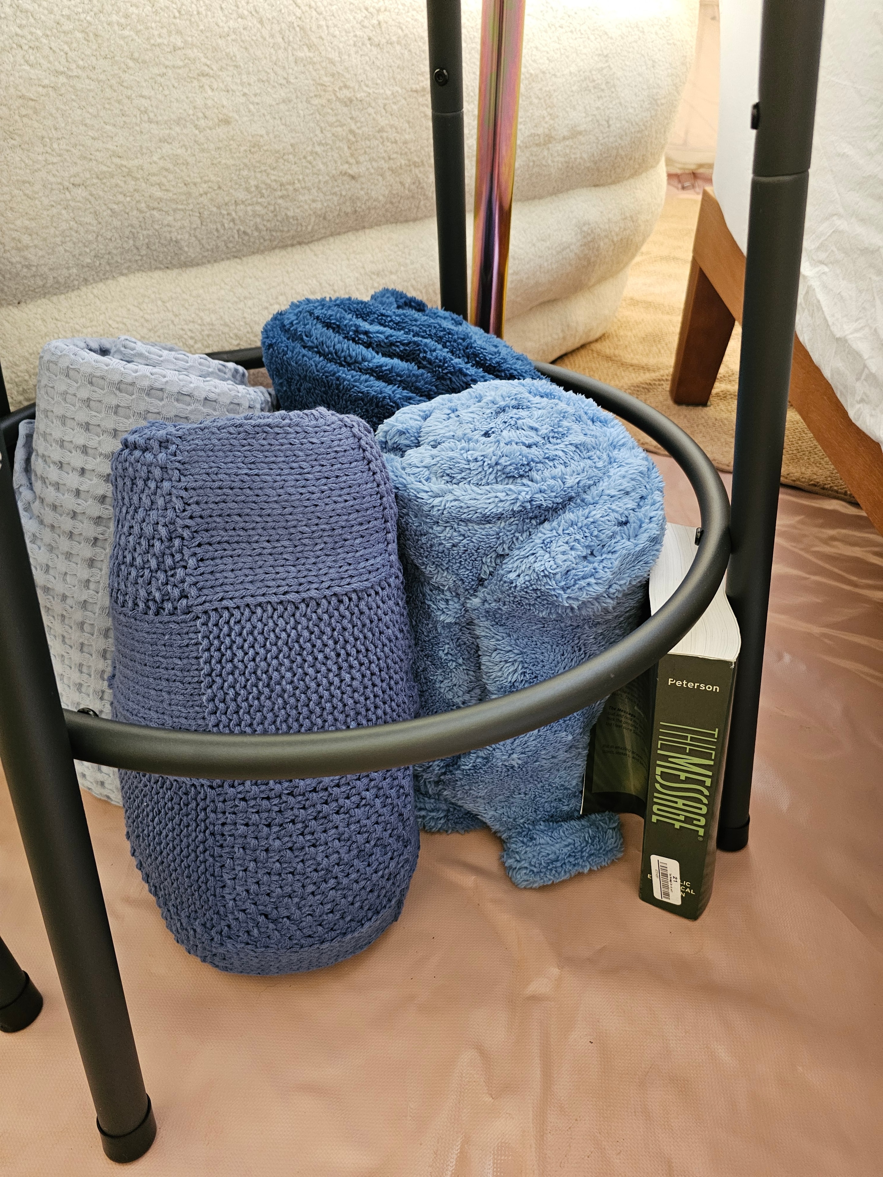Rolled blankets and towels at The Prospect