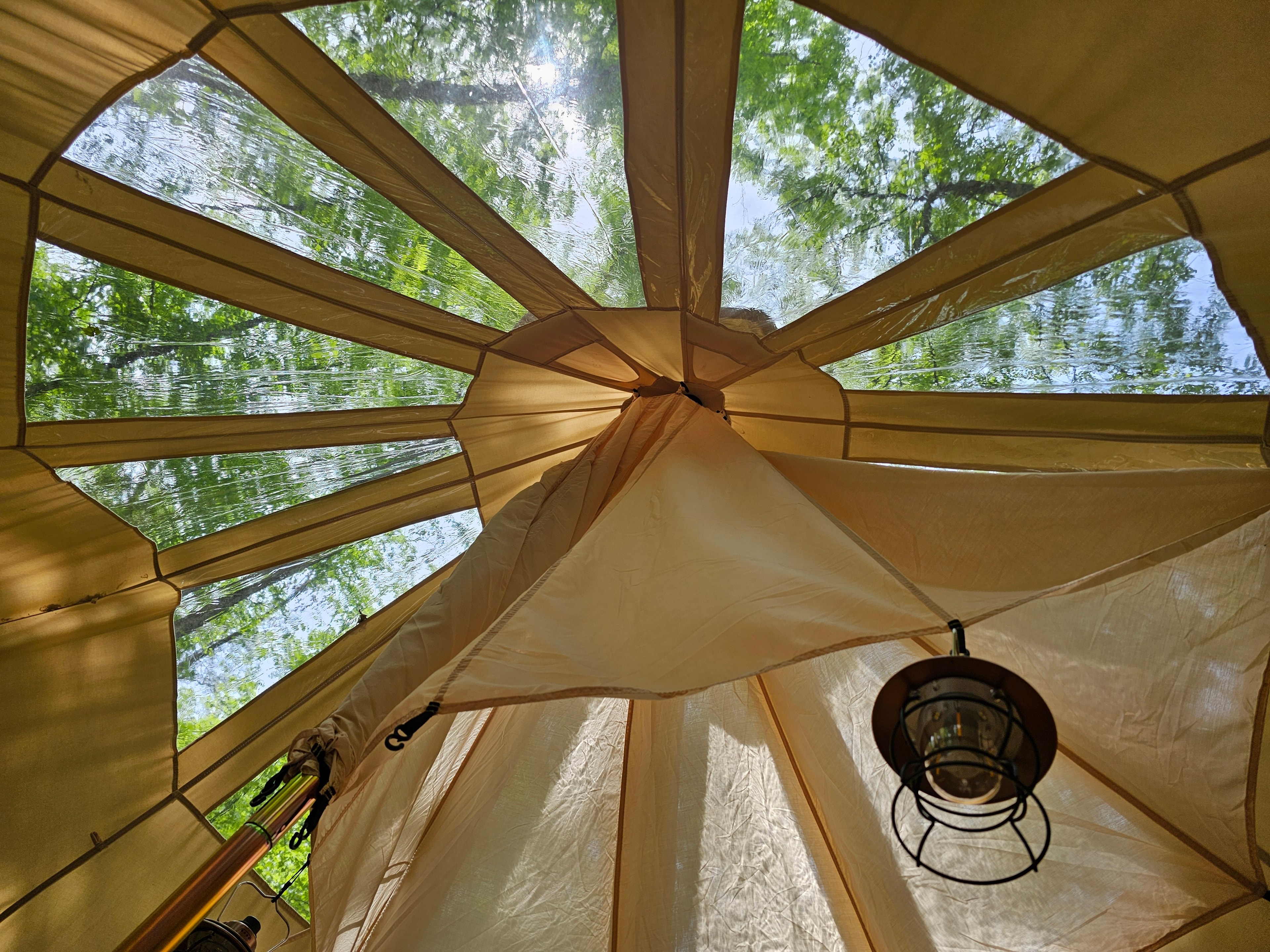 Stargazer roof lantern view from inside tent